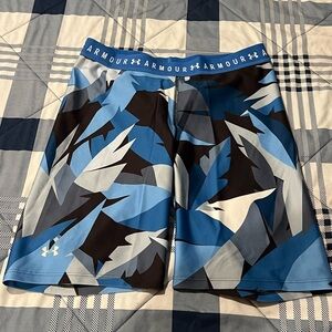 Under Armour Black, White, and Blue Bike Shorts